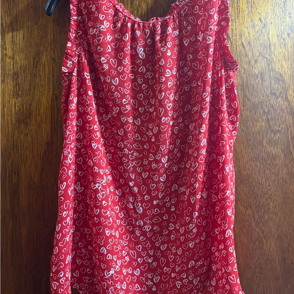 LOFT Red Heart Print Tank Top
